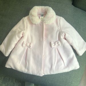Little me light pink pea coat size 12 months. Rarely worn